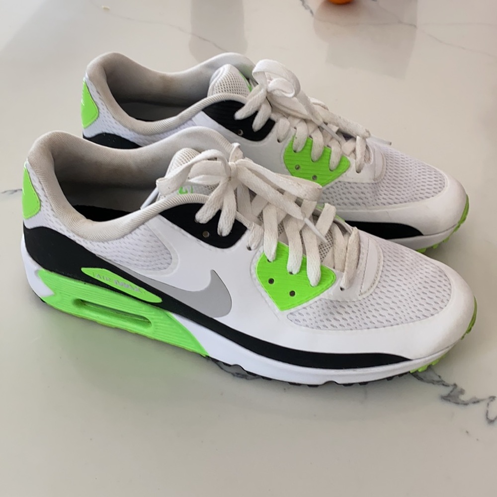Nike Air Max 90 G - 10.5 - White Flash Lime/Neon Green Golf Shoes